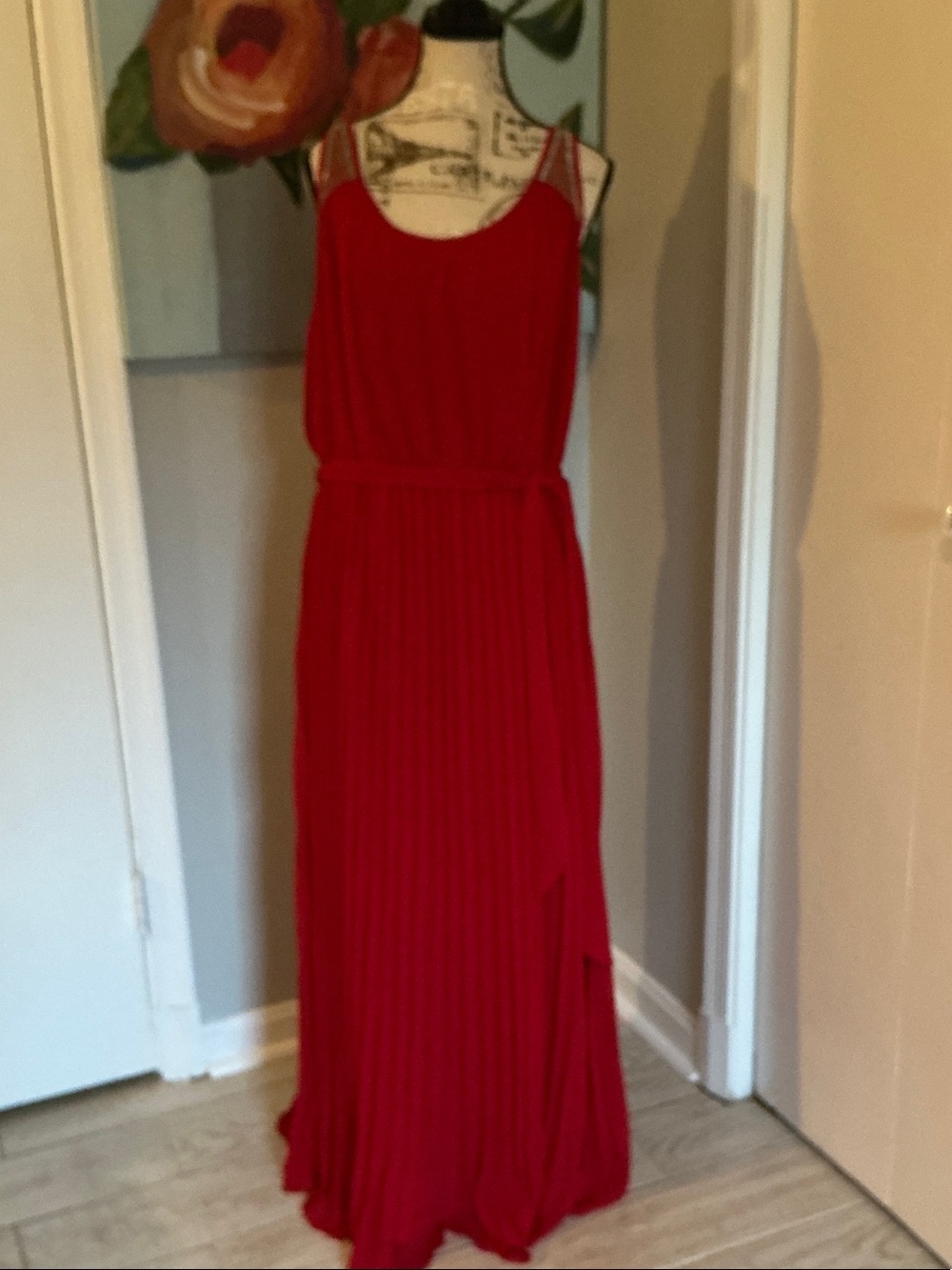 New Without tags Loved-robe  size 16
Red Sleeveless Pleated Maxi Dress - Women